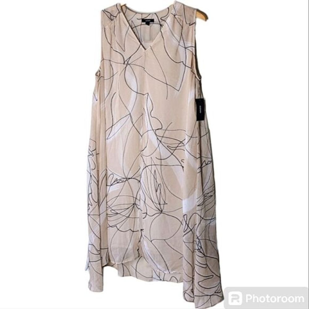 Alfani Pink Beige Abstract "Pop Art" Print Tent Swing Dress size Large